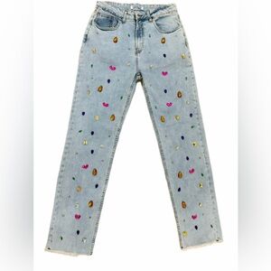 Embellished Light Blue Jeans